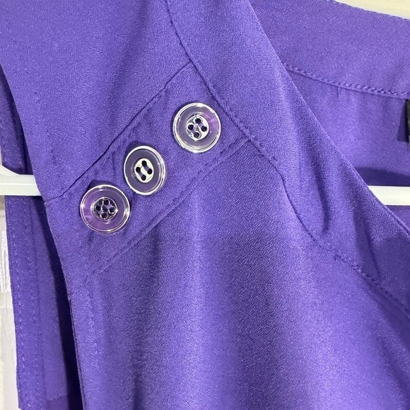 New York & Company Button-Accent‎ Belted Shirtdress Purple size small - Picture 3 of 5